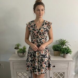 Rebecca Taylor Kamea Smocked Floral Dress Hawaiian Tropical size 4